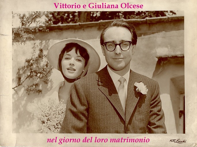 Vittorio e Giuliana Olcese nel giorno del loro matrimonio